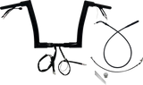 FBI Fat Baggers 1-1/2" EZ Flat Top Pre-Wired Handlebars for FLTR '23-'26 - Black / 12"