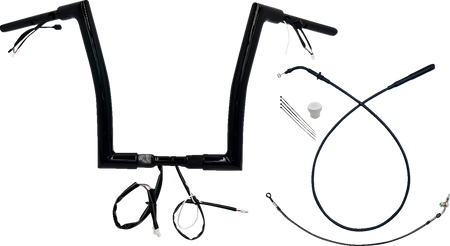 FBI Fat Baggers 1-1/2" EZ Flat Top Pre-Wired Handlebars for FLTR '23-'26 - Black / 14"