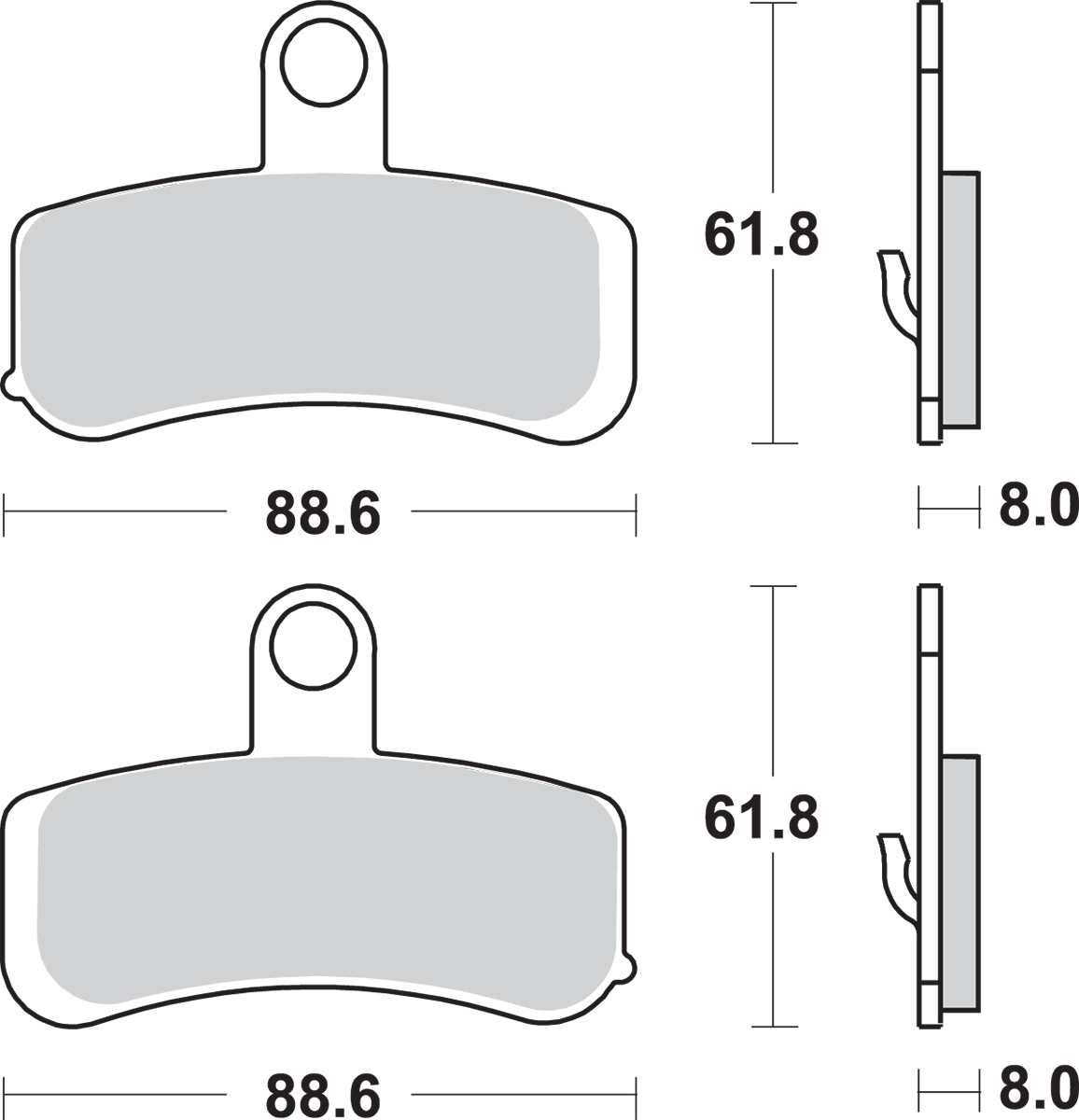 SBS Street Excel Sintered Brake Pads for 1984-2025 Harley-Davidson Touring / Softail / Dyna / FXR / Sportster / Pan America / V-Rod / FX Super Glide / LiveWire