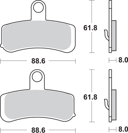 SBS Street Excel Sintered Brake Pads for 1984-2025 Harley-Davidson Touring / Softail / Dyna / FXR / Sportster / Pan America / V-Rod / FX Super Glide / LiveWire