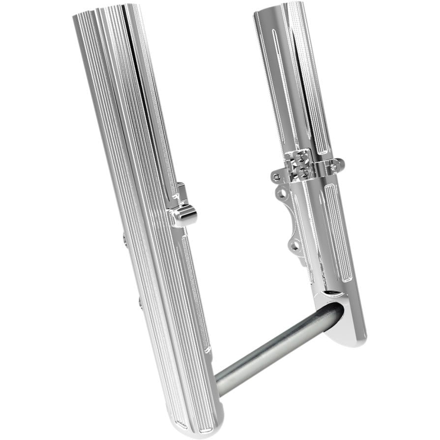 Arlen Ness 10 Gauge Hot Legs Chrome Dual Side Disc Lower Sliders Harley 00-07