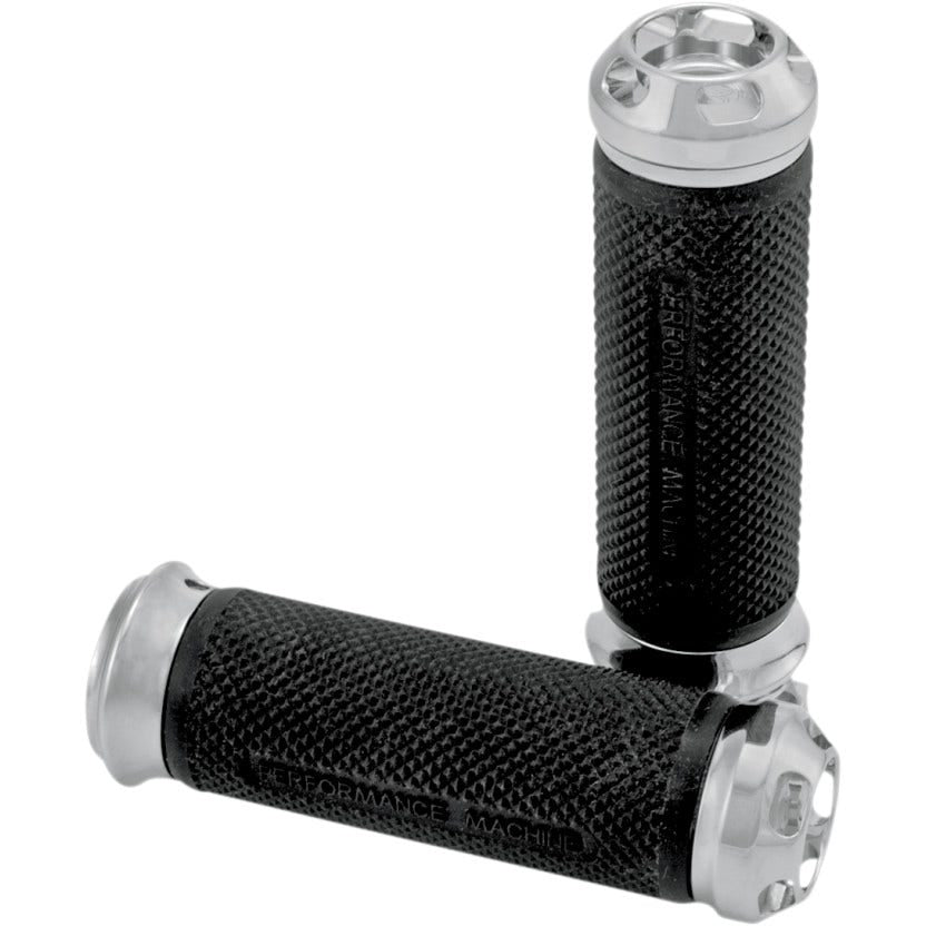 Performance Machine Apex Chrome TBW Grips For Harley Davidson Models 08-15| 0063-2044-CH