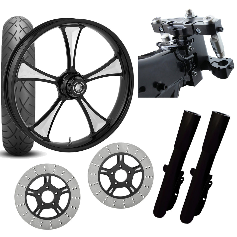 RC 26 Clutch Eclipse Wheel Tire Neck Rake Front End Package Harley Dual Disc