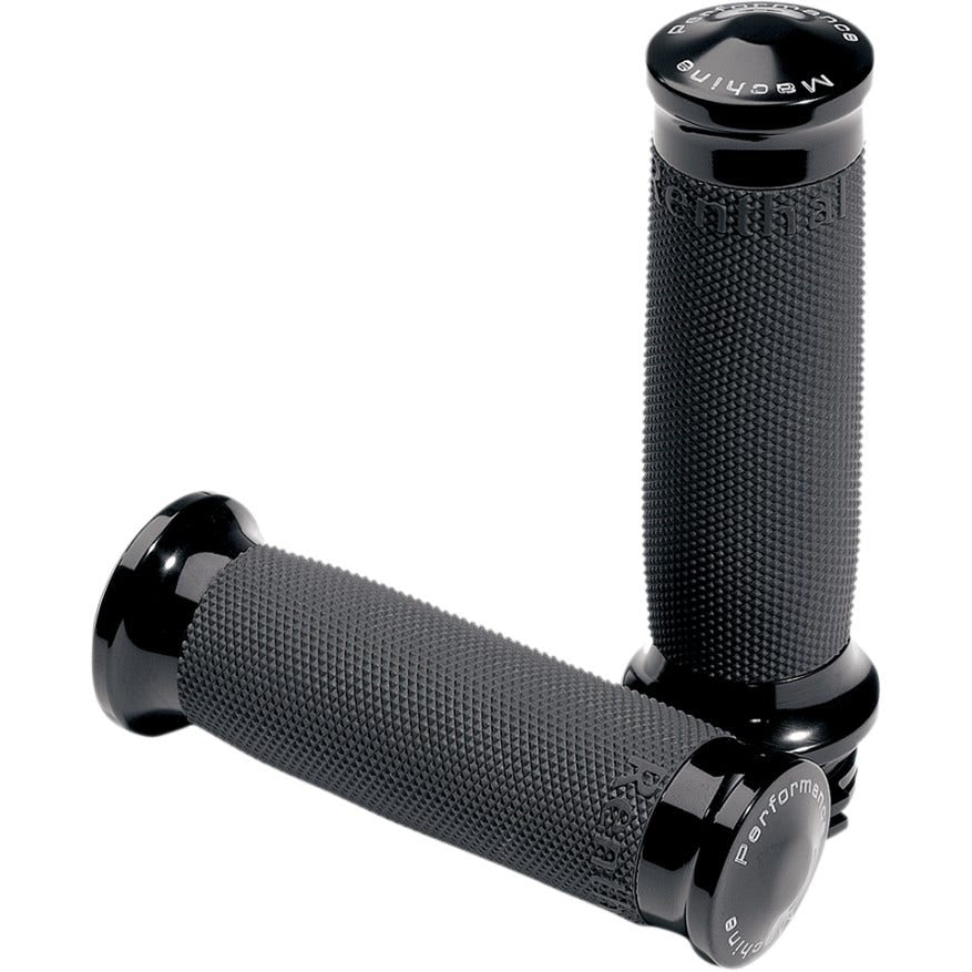 Performance Machine PM Standard Black Contour Renthal Hand Grips TBW 08-17 | 0063-2020-B