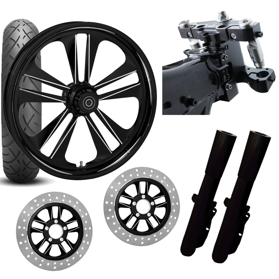 RC 26 Crank Eclipse Wheel Tire Neck Rake Front End Package Harley Dual Disc