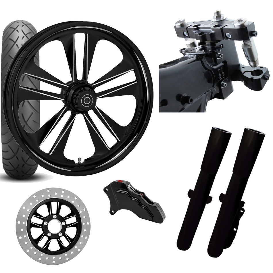 RC 26 Crank Eclipse Wheel Tire Neck Rake Front End Package Harley Single Side