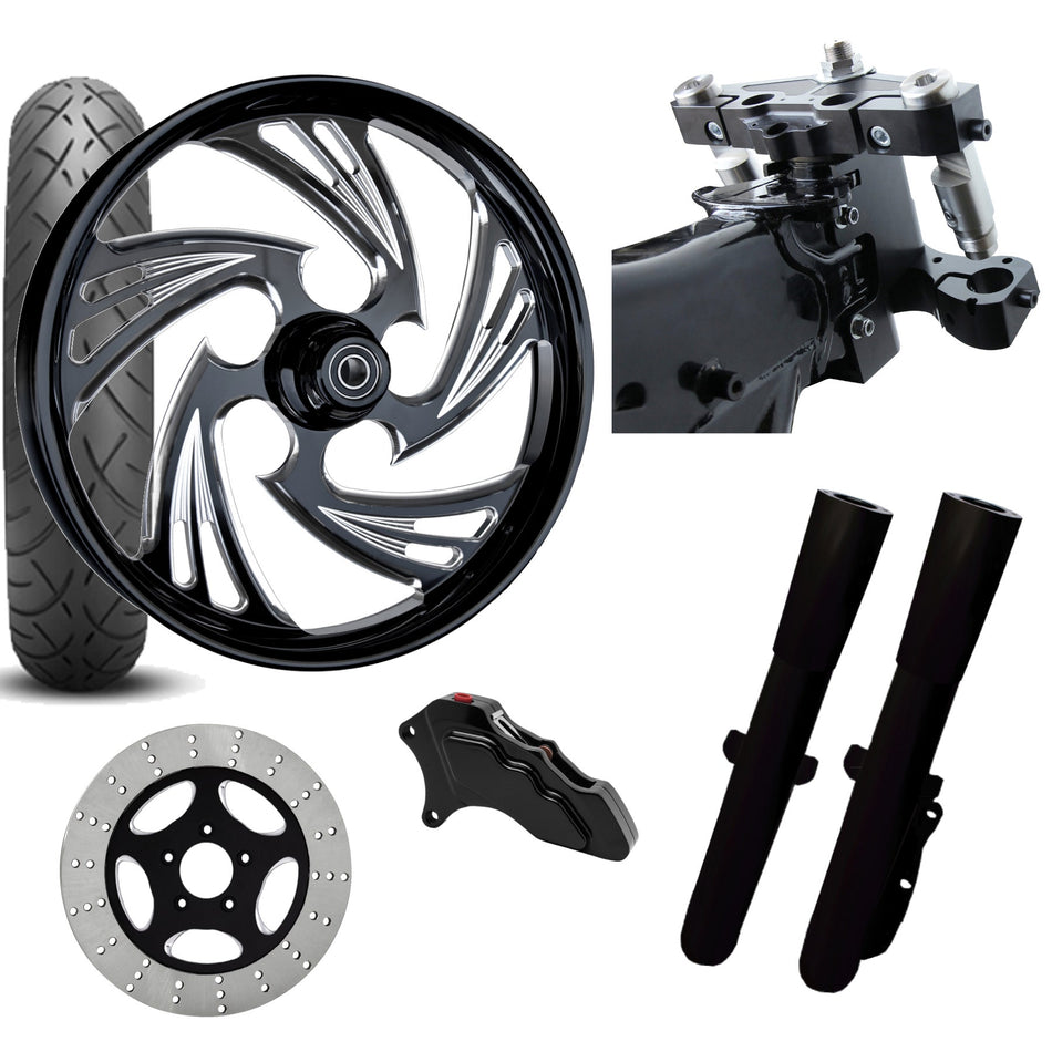 RC 26 Crisis Eclipse Wheel Tire Neck Rake Front End Package Harley Single Side