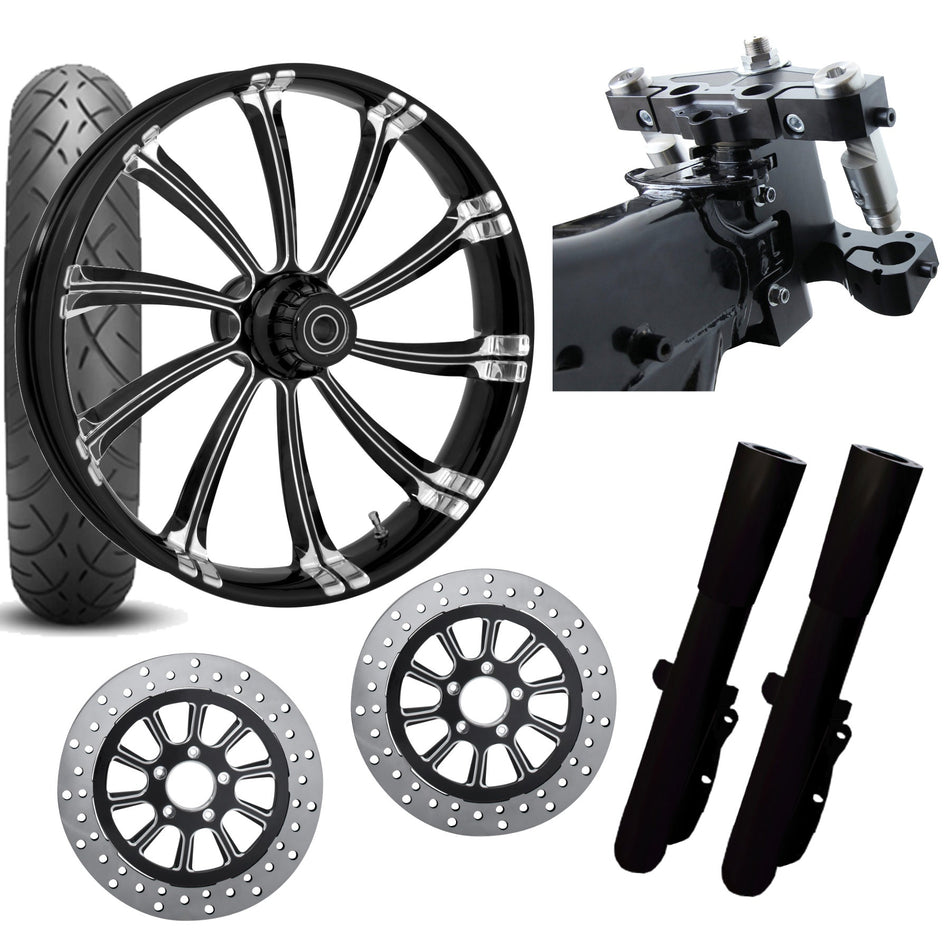 RC 26 Cypher Eclipse Wheel Tire Neck Rake Front End Package Harley Dual Disc