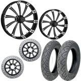 RC Components 21/18 Front Rear Wheel Package Set Tires Rotors Harley FLH/T