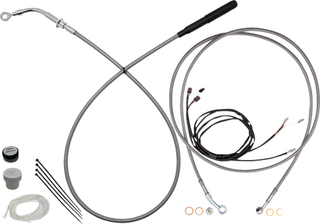 FBI EZ Install Upper Clutch Kit - Full Length for 2015-2026 H-D Touring - FLH/X '21-'24 / Braided Stainless Steel/Chrome / 16"