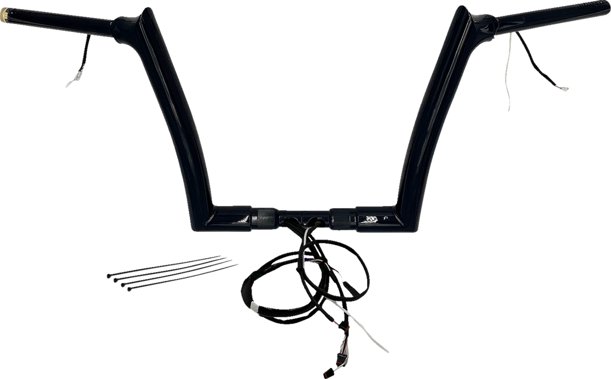 FBI Fat Baggers Wired 1-1/2" Pointed Top Handlebar Kits for FLTR '16-'20 - Black / 12"