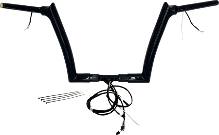 FBI Fat Baggers Wired 1-1/2" Pointed Top Handlebar Kits for FLTR '16-'20 - Black / 12"