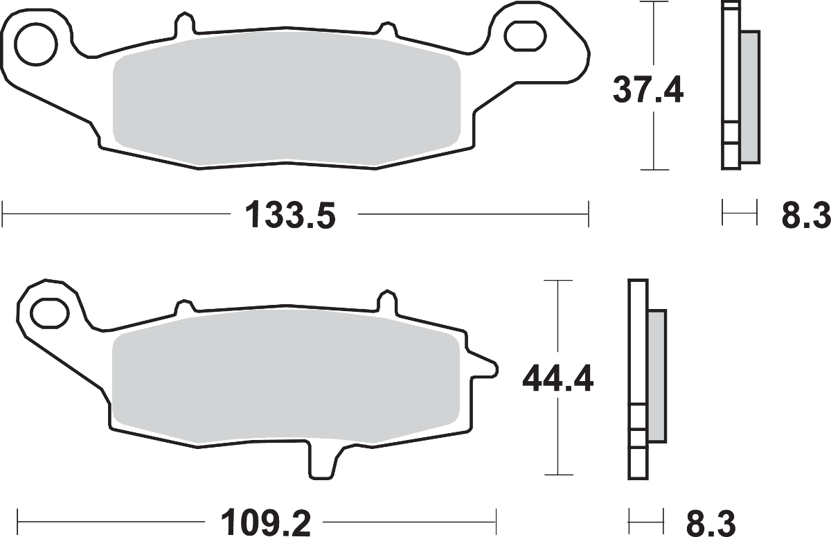 SBS Street Excel Sintered Brake Pads for Select 2000-2017 Victory Models