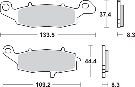 SBS Street Excel Sintered Brake Pads for Select 2000-2017 Victory Models