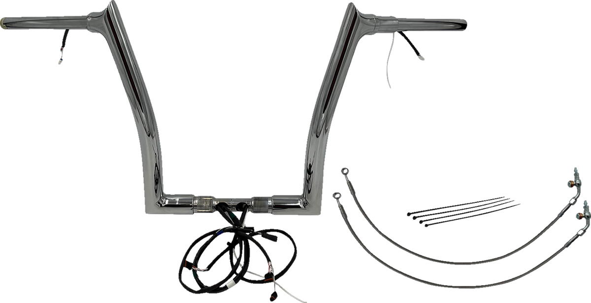 FBI Fat Baggers Wired 1-1/2" Pointed Top Handlebar Kits for FLTR '15 - Chrome / 14"