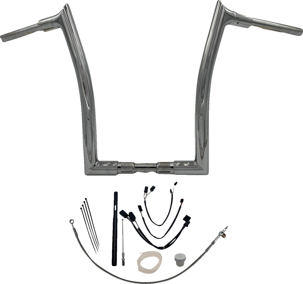FBI Fat Baggers 1-1/2" EZ Pointed Top Handlebar Kits for FLHR '21-'25 - Chrome / 16"