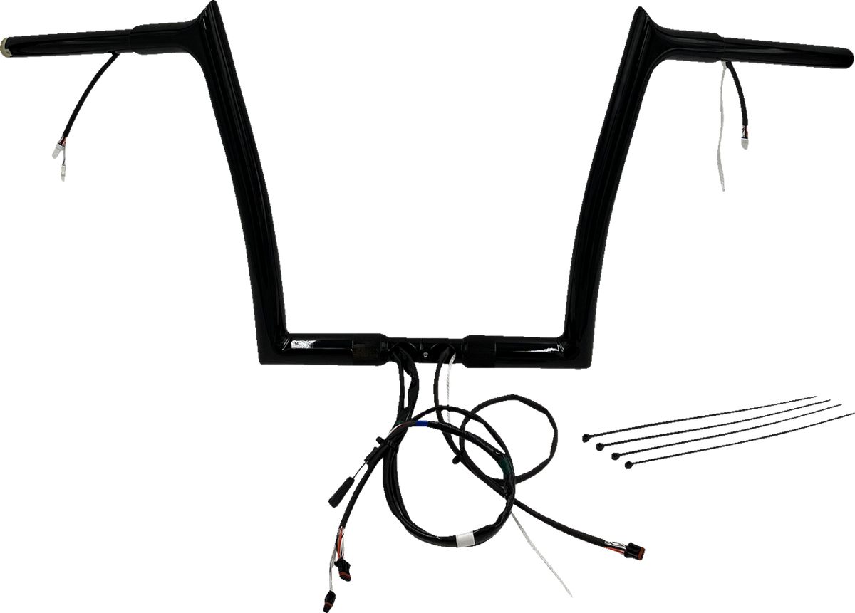 FBI Fat Baggers Wired 1-1/4" Pointed Top Handlebar Kits for 15 FLTRX/S - Black / 12"