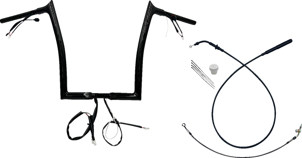 FBI 1-1/4" EZ Pointed Top Pre-Wired Handlebars for 24-25 FLTRX, 23-25 FLTRXSE - Black / 14"