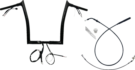 FBI 1-1/4" EZ Pointed Top Pre-Wired Handlebars for 24-25 FLTRX, 23-25 FLTRXSE - Black / 14"