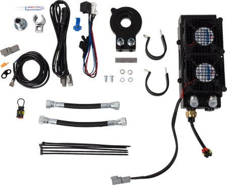 UltraCool SMSP-2 3.0 Side Mount Oil Cooler Kit with Fan for 2004-2022 Harley-Davidson Sportster