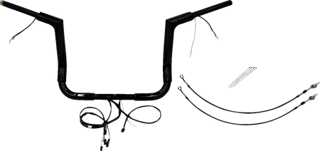 FBI Fat Baggers Wired 1-1/2" Flat Top Handlebar Kits for FLH/X '14-'15 - Black / 12"