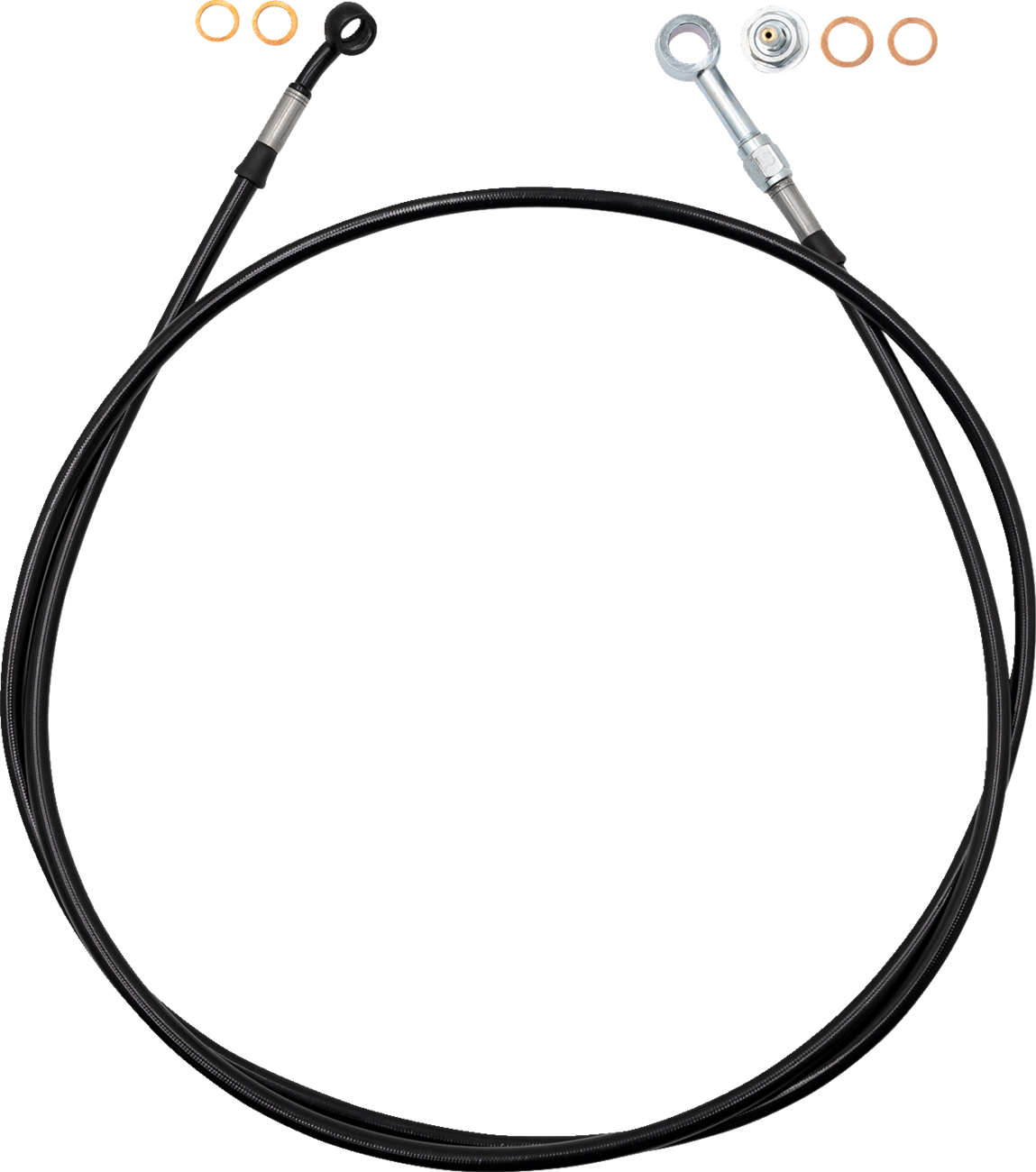 FBI Fat Baggers EZ Install Brake Line for 2008-2026 Harley-Davidson Touring - FLTR '23-'26 / Black Braid / 66"