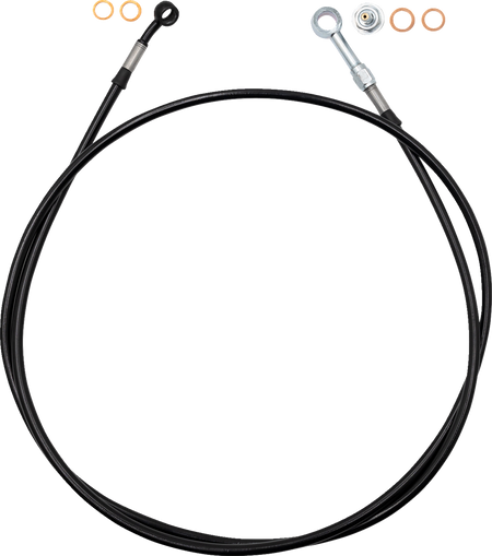 FBI Fat Baggers EZ Install Brake Line for 2008-2026 Harley-Davidson Touring - FLTR '23-'26 / Black Braid / 66"