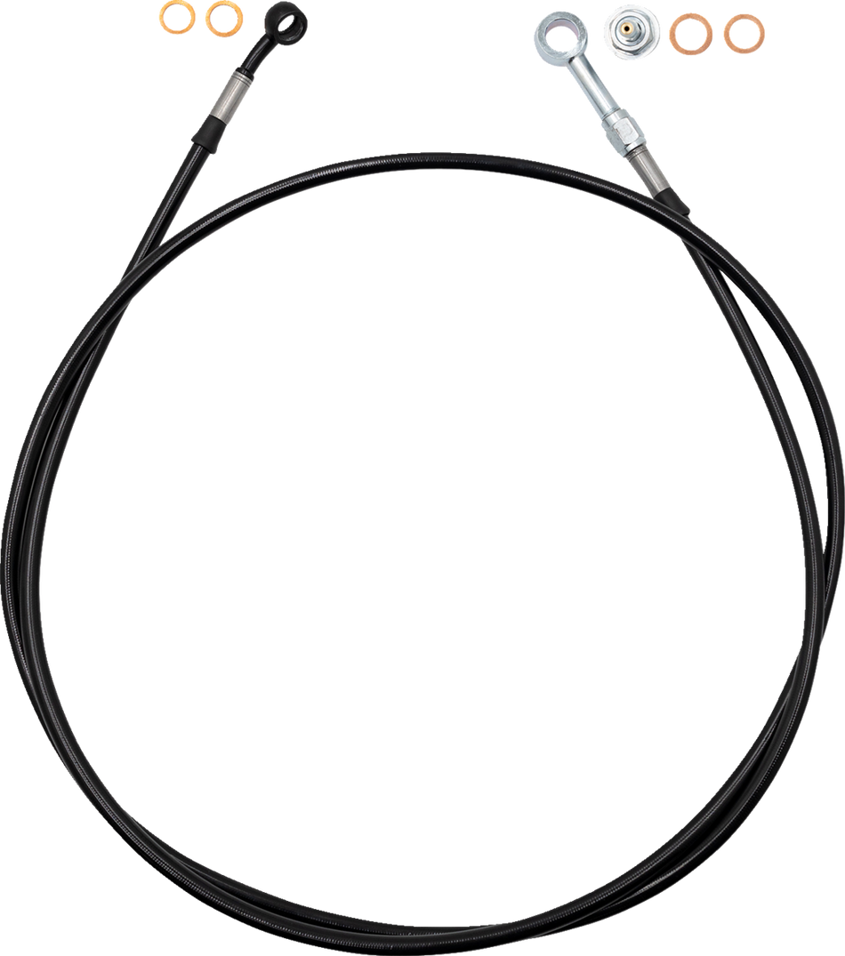 FBI Fat Baggers EZ Install Brake Line for 2008-2026 Harley-Davidson Touring - FLTR '23-'26 / Black Braid / 66"