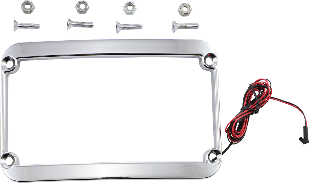 Klock Werks The One Rear Fender Lighted License Frame - Chrome