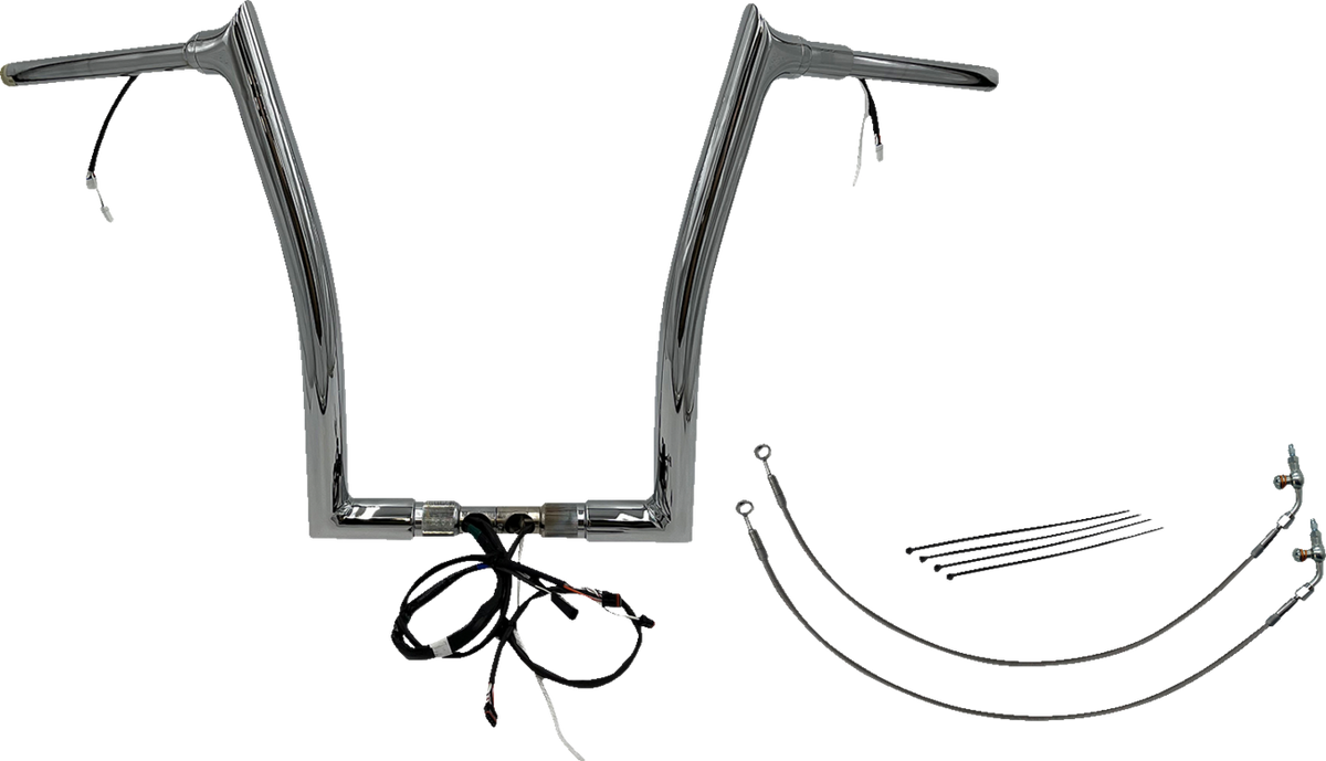 FBI Fat Baggers Wired 1-1/2" Pointed Top Handlebar Kits for FLTR '16-'20 - Chrome / 16"