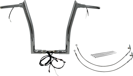 FBI Fat Baggers Wired 1-1/2" Pointed Top Handlebar Kits for FLTR '16-'20 - Chrome / 16"