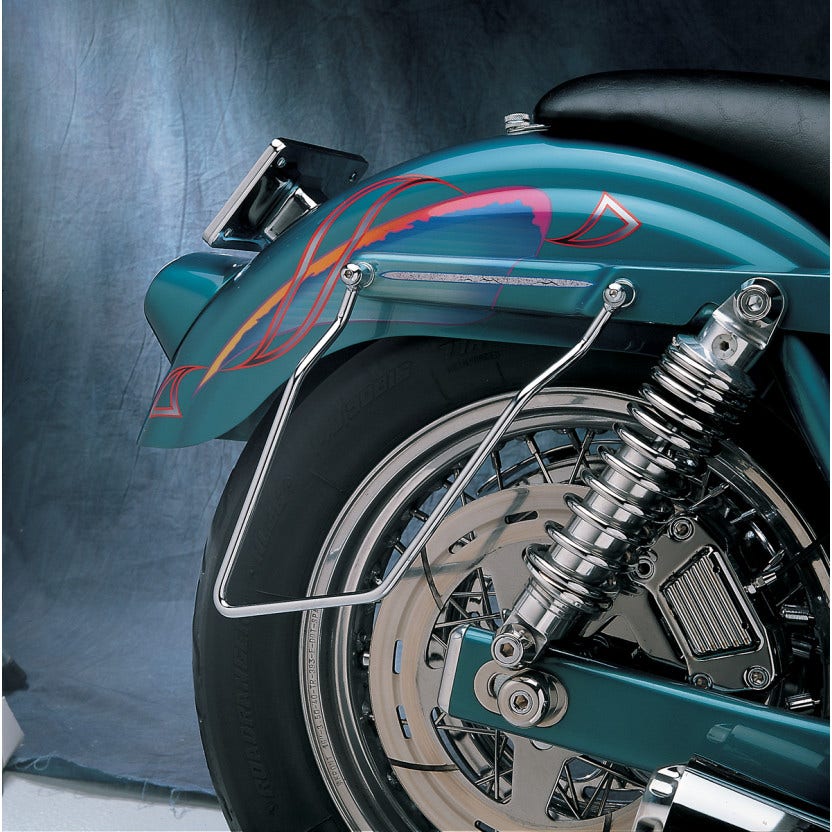 Drag Specialties Chrome Steel Saddlebag Support Brackets Rails FX, FXE, FXWG