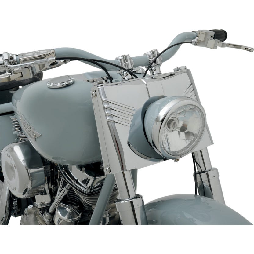 Drag Specialties Chrome Ribbed 3 Piece Fork Tins Nacelle Harley 86