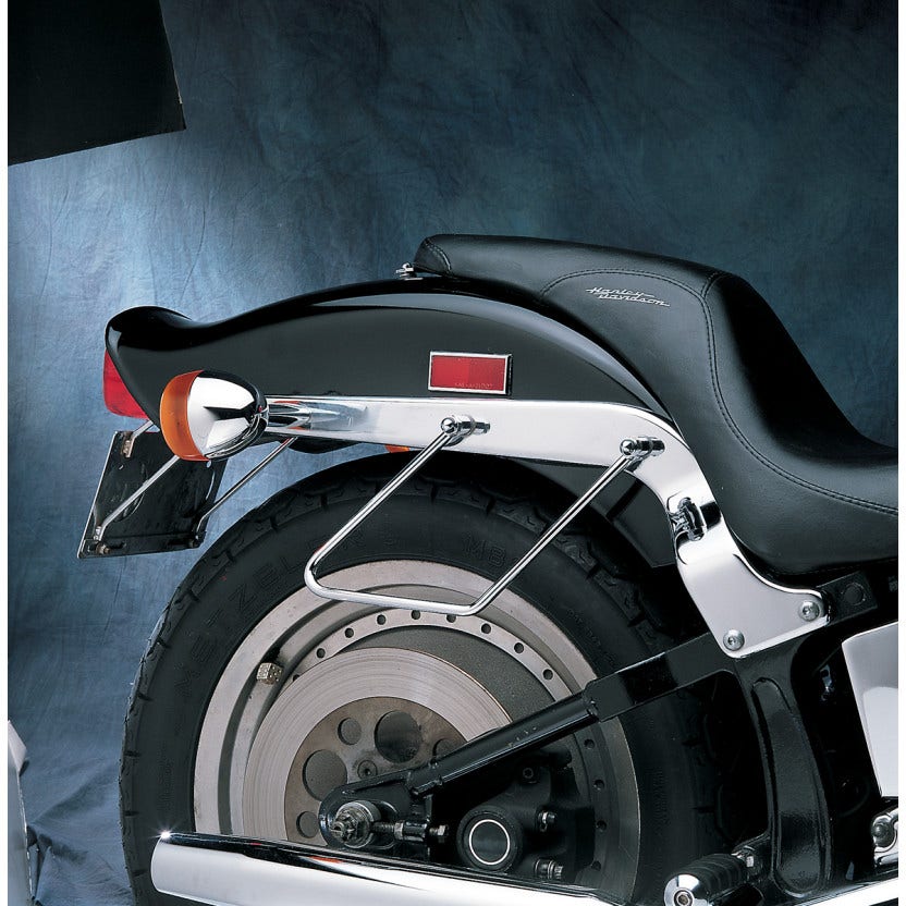 Drag Chrome Steel Saddlebag Support Brackets Two Bolt Harley 84-99 Softail