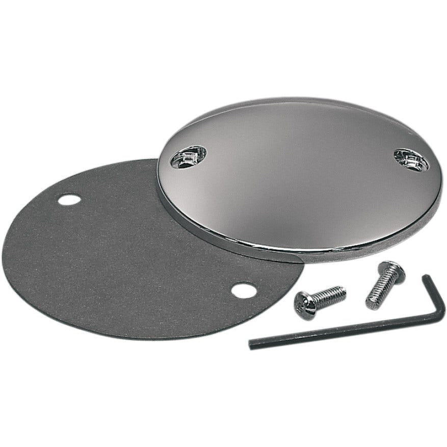 Drag Chrome 2 Hole Spherical Radius Points Ignition Cover Harley EVO & XL