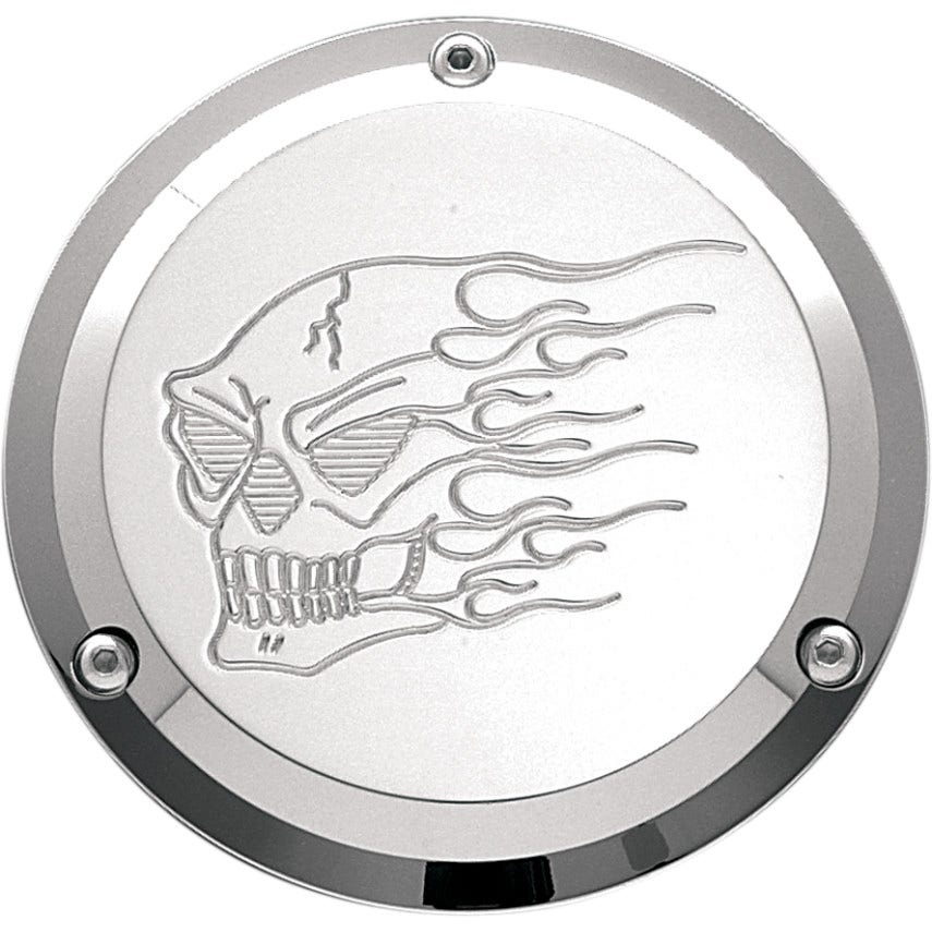 Joker Machine Chrome Hot Head Skull 3 Hole Derby Cover for Harley Big Twin 70-98