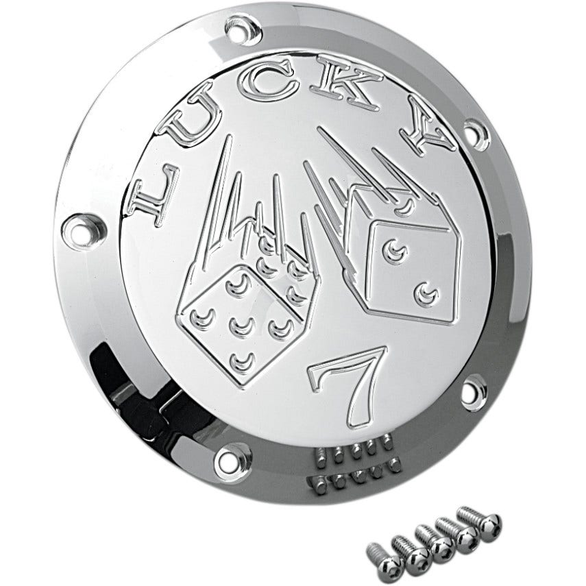 Joker Machine Chrome Lucky 7 5 Hole Derby Cover for Harley Twin Cam 99-16