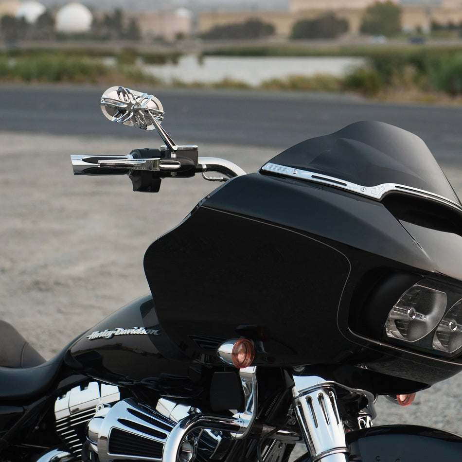 Arlen Ness Caged Series Deep Cut Forged Mirror Harley Universal