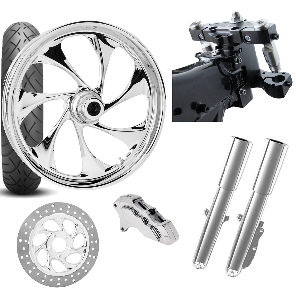 RC 26 Drifter Chrome Wheel Tire Neck Rake Front End Package Harley Single Side