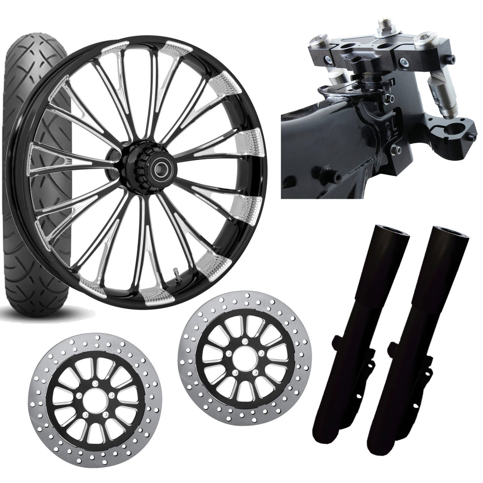 RC 26 Dynasty Accent Eclipse Wheel Tire Neck Rake Front End Package Harley Dual