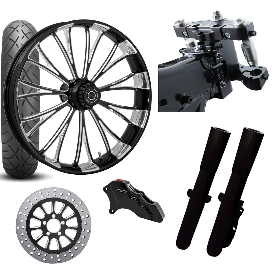 RC 26 Dynasty Eclipse Wheel Tire Neck Rake Front End Package Harley Single Side