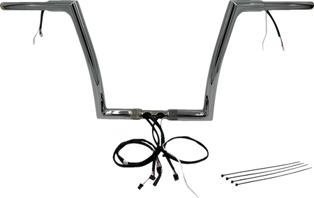 FBI Wired 1-1/4" Flat Top Handlebar Kits for 16-20 FLTRX/S, FLTRU/FLTRK - Chrome / 12"