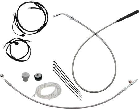 FBI EZ Install Upper Clutch Kit - Quick Connect for 2021-2026 H-D Touring - FLH/X '23-'26 / Braided Stainless Steel/Chrome / 13"