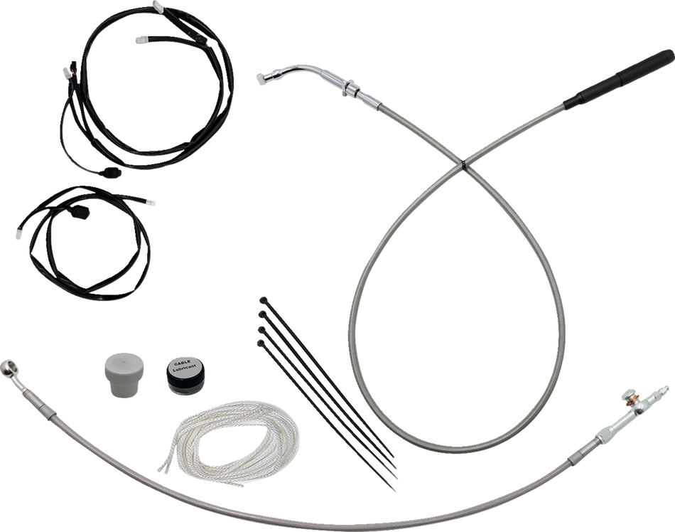 FBI EZ Install Upper Clutch Kit - Quick Connect for 2021-2026 H-D Touring - FLH/X '23-'26 / Braided Stainless Steel/Chrome / 13"