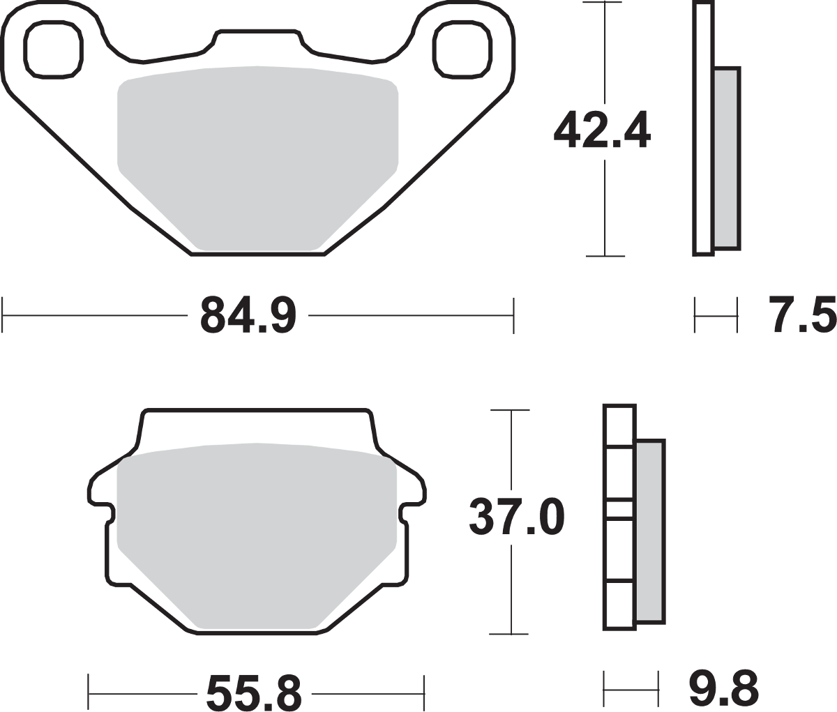 SBS Street Ceramic Organic Brake Pads for Select 1989-2025 KTM Models