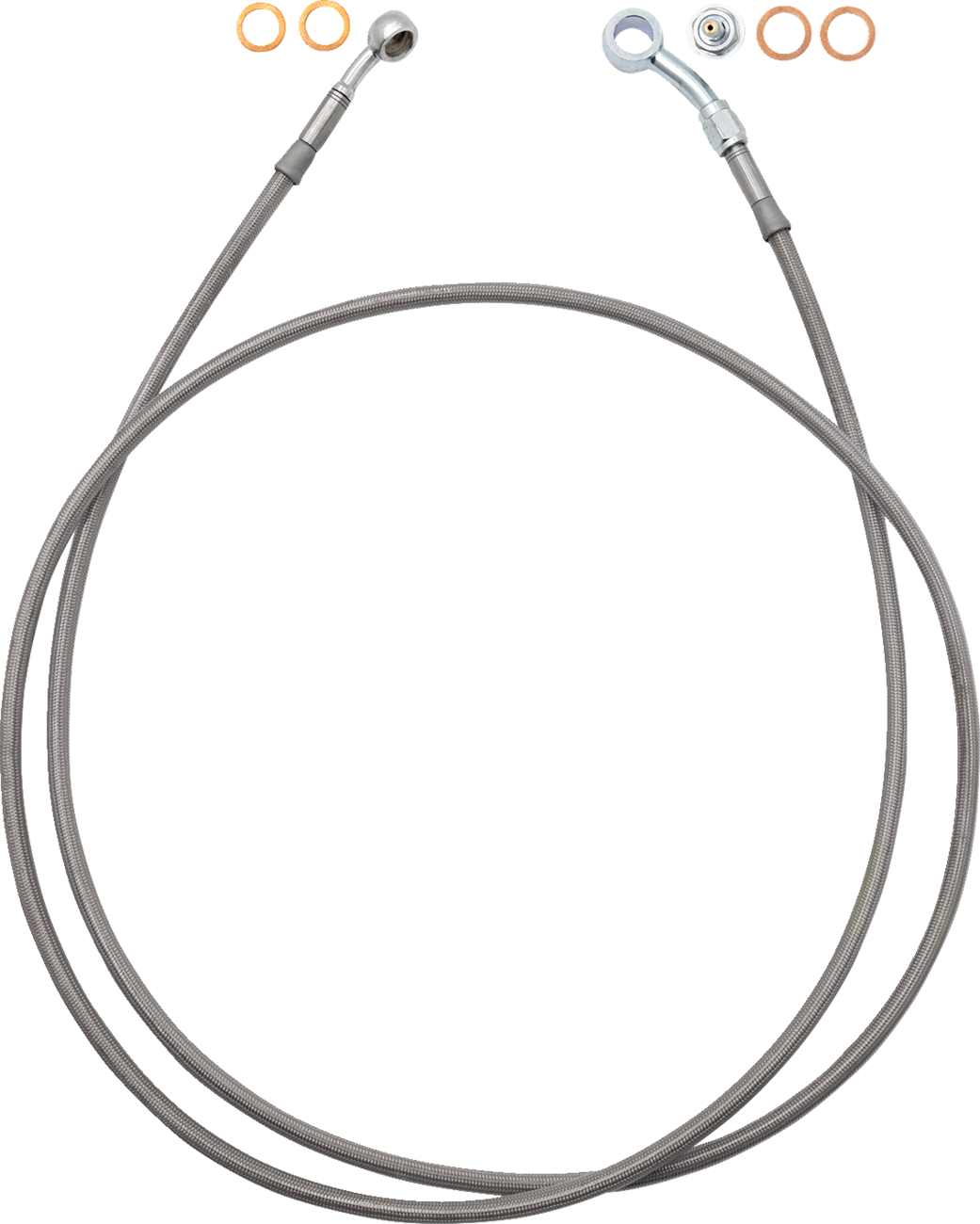 FBI Fat Baggers EZ Install Brake Line for 2008-2026 Harley-Davidson Touring - FLTR '15-'25 / FLHR '14-'25 / Stainless Steel Braid / 66"