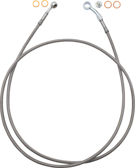 FBI Fat Baggers EZ Install Brake Line for 2008-2026 Harley-Davidson Touring - FLTR '15-'25 / FLHR '14-'25 / Stainless Steel Braid / 66"