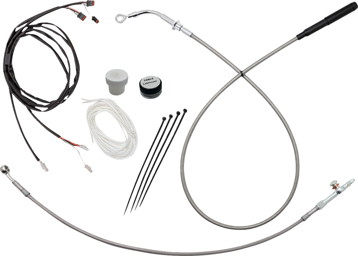 FBI EZ Install Upper Clutch Kit - Quick Connect for 2021-2026 H-D Touring - FLH/X '21-'25 / Braided Stainless Steel/Chrome / 13"