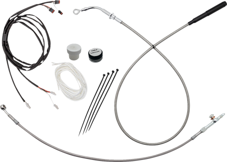 FBI EZ Install Upper Clutch Kit - Quick Connect for 2021-2026 H-D Touring - FLH/X '21-'25 / Braided Stainless Steel/Chrome / 13"