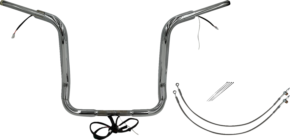 FBI Fat Baggers Wired 1-1/2" Round Top Handlebar Kits for FLH/X '16-'20 - Chrome / 16"